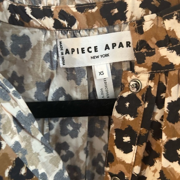 Apiece Apart Los Altos Top in Leopard short-sleeved blouse - Picture 4 of 6